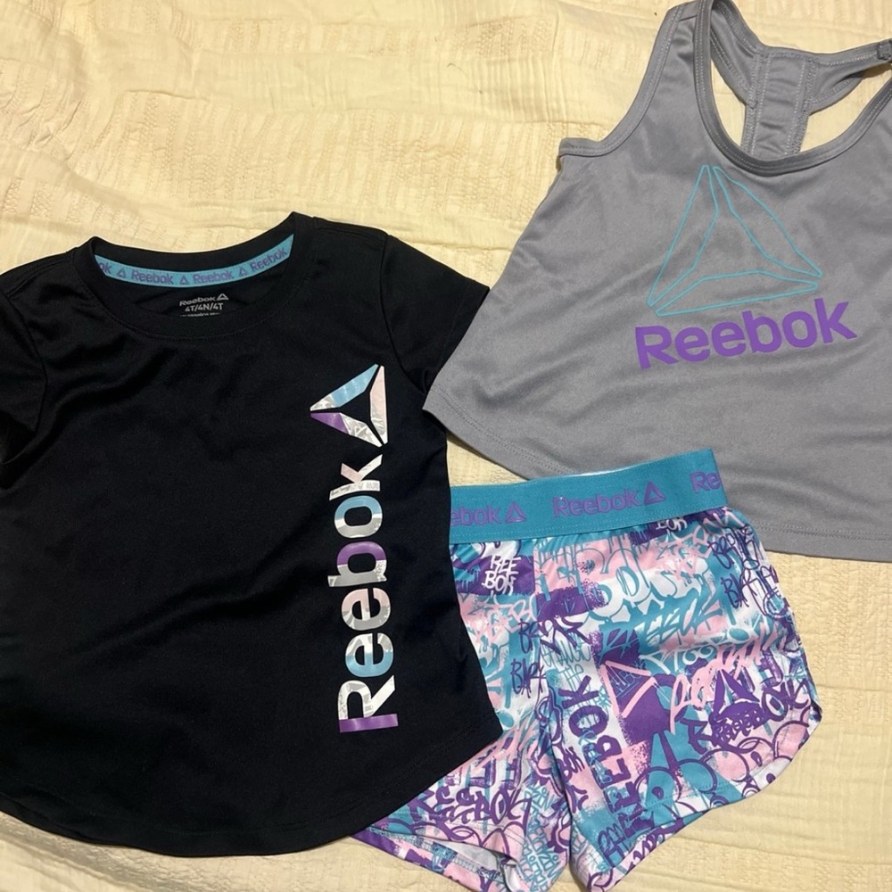 Reebok Kids' Activewear Set - Black, Gray, and Multicolor